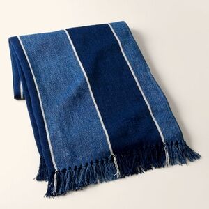 NWT Ralph Lauren Collin Stripe Throw Blanket Indigo Blue Sold Out